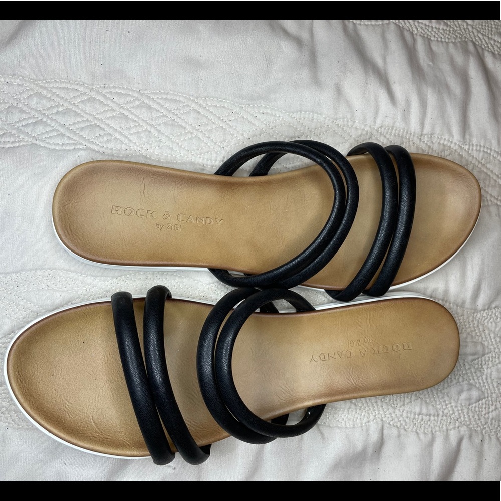🛑Black rock and candy sandals